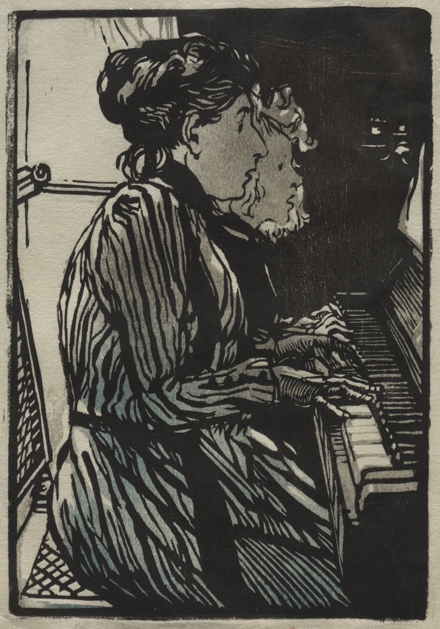 Etude a Quatre Mains by Auguste Louis Lepère