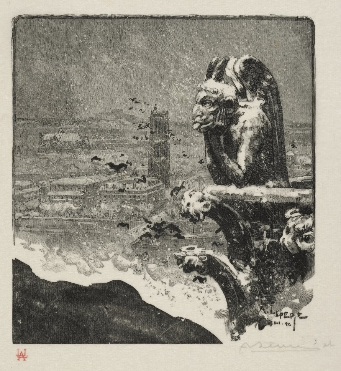 The Stryge of Notre Dame by Auguste Louis Lepère