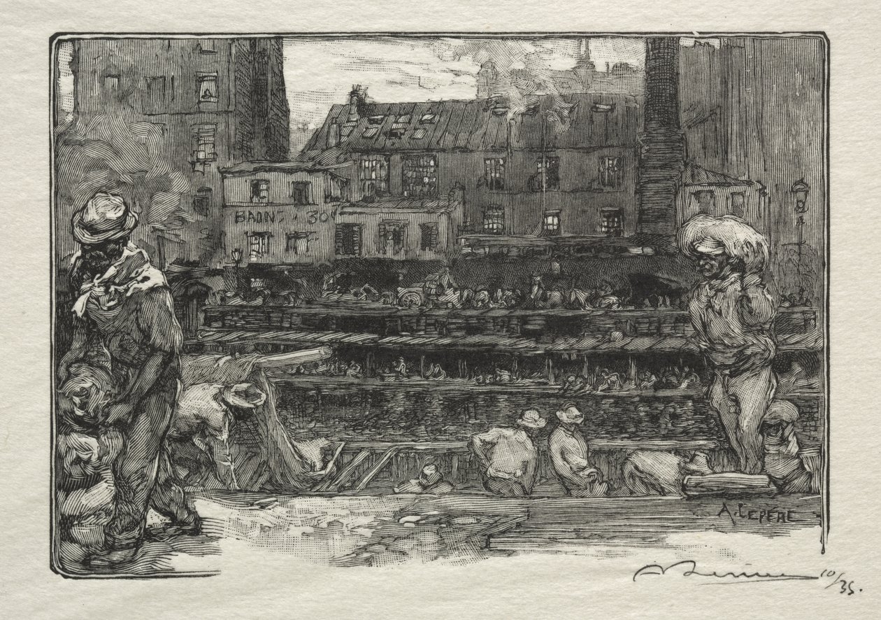 The Plaster Unloaders by Auguste Louis Lepère