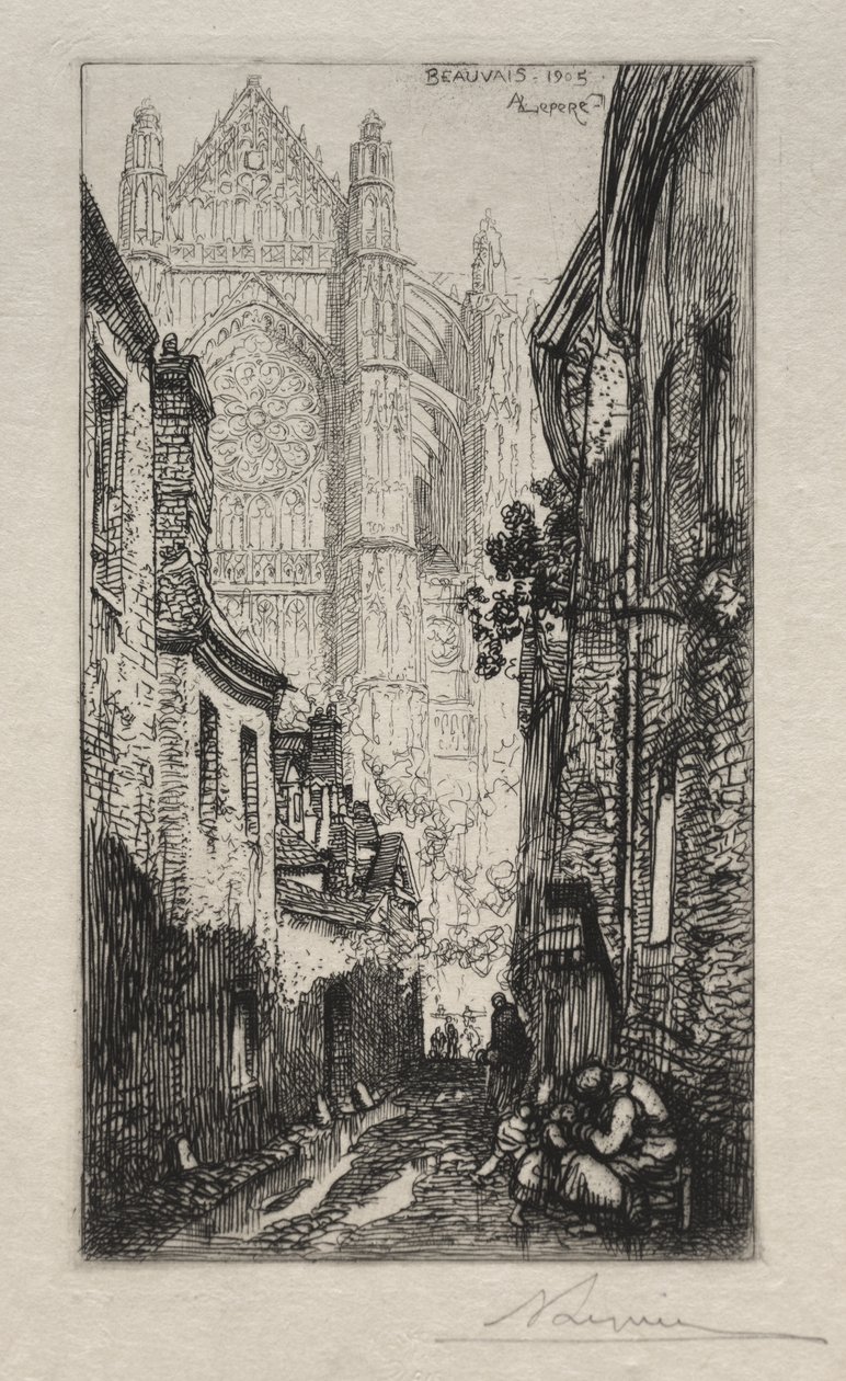 Narrow Street, Beauvais by Auguste Louis Lepère