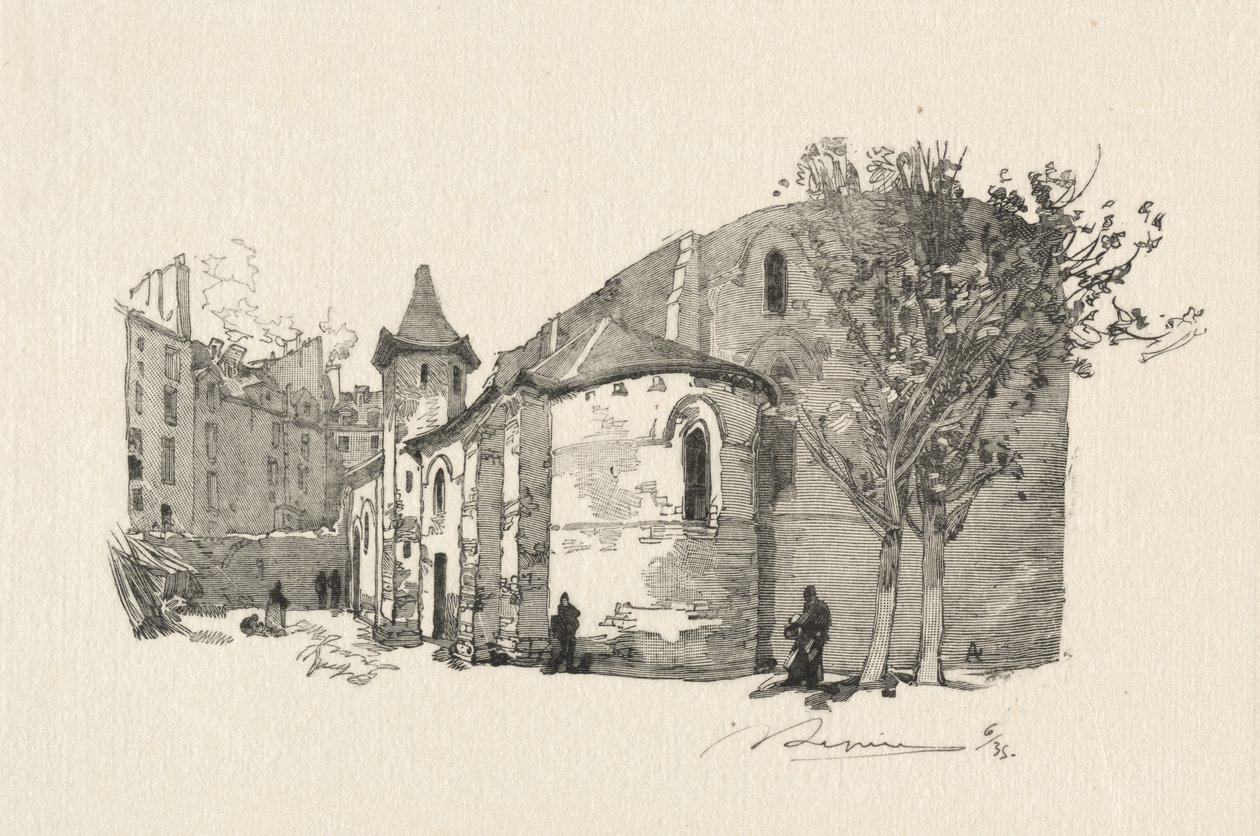St. Julien le Vauvre, Exterior View by Auguste Louis Lepère