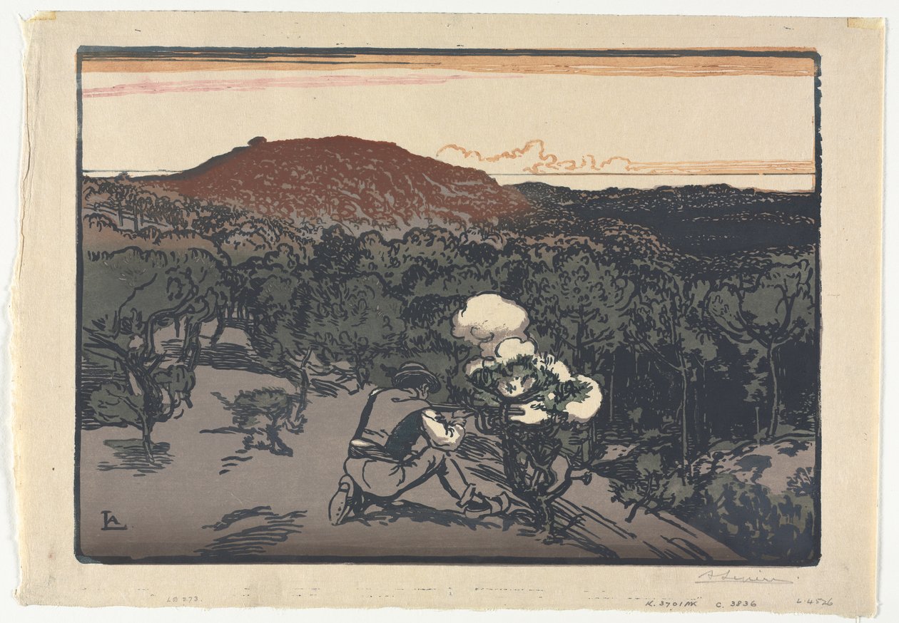 The Poacher, Dunes of Saint Jean de Mont by Auguste Louis Lepère