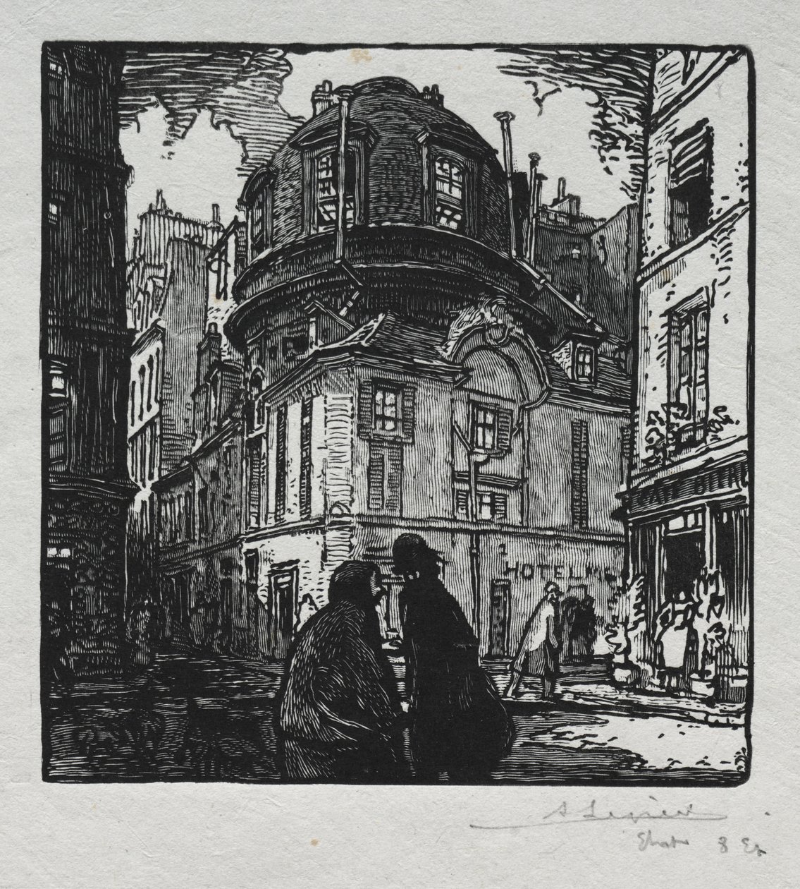 View of the Hotel Colbert by Auguste Louis Lepère