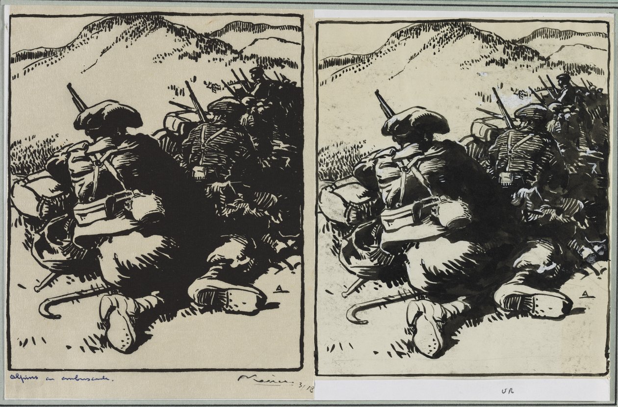Alpine Troops in Ambush by Auguste Louis Lepère