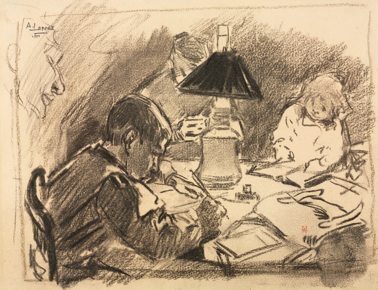 Around the Lamp by Auguste Louis Lepère