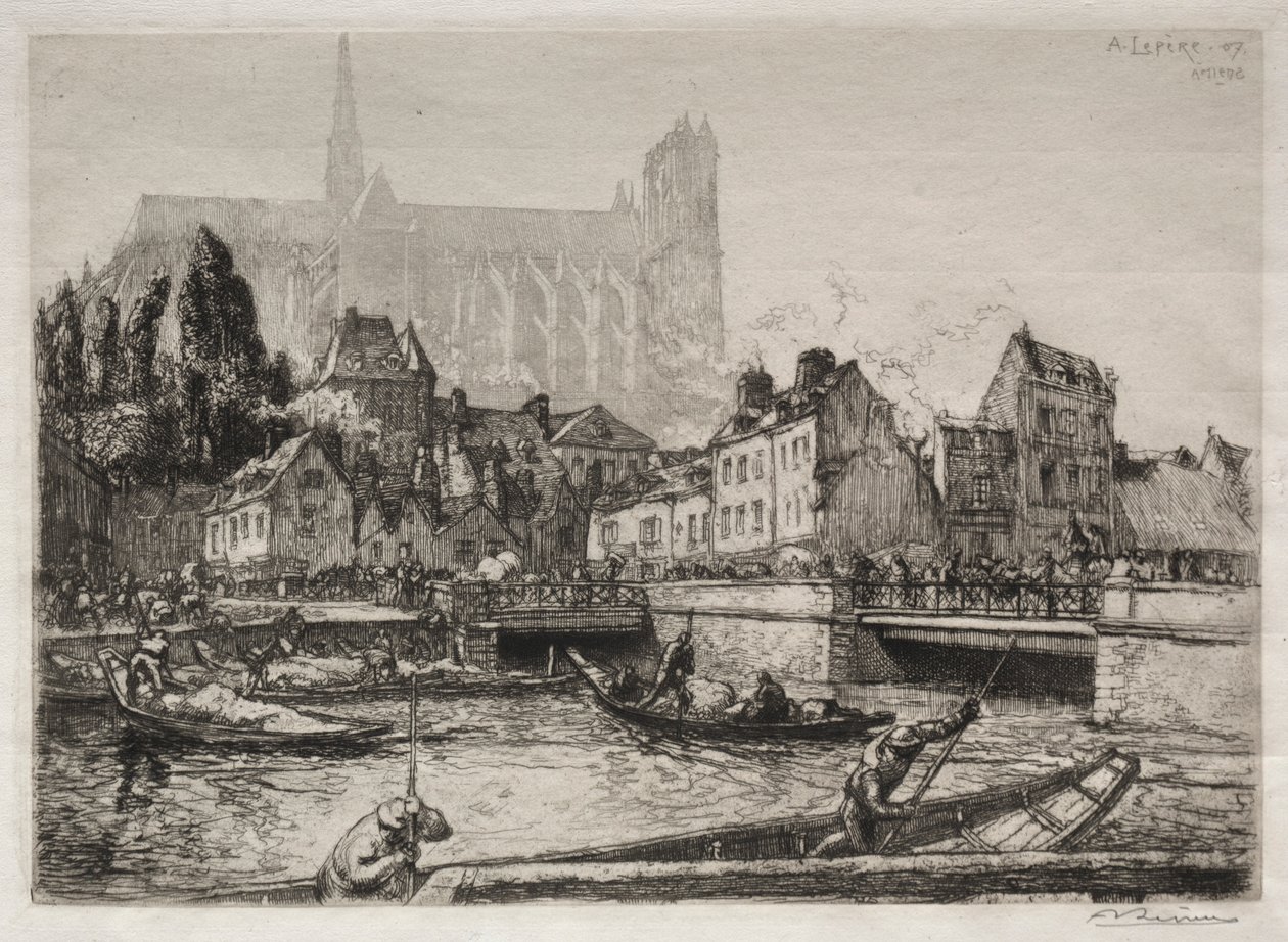Arrival of Vegetables-Amiens by Auguste Louis Lepère