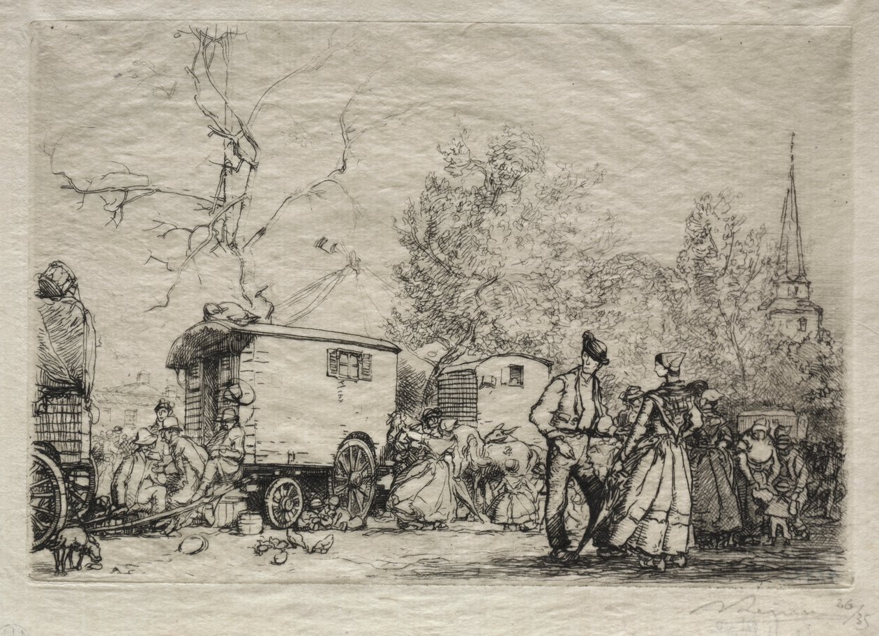 At the Fair St. Jean de Mont by Auguste Louis Lepère
