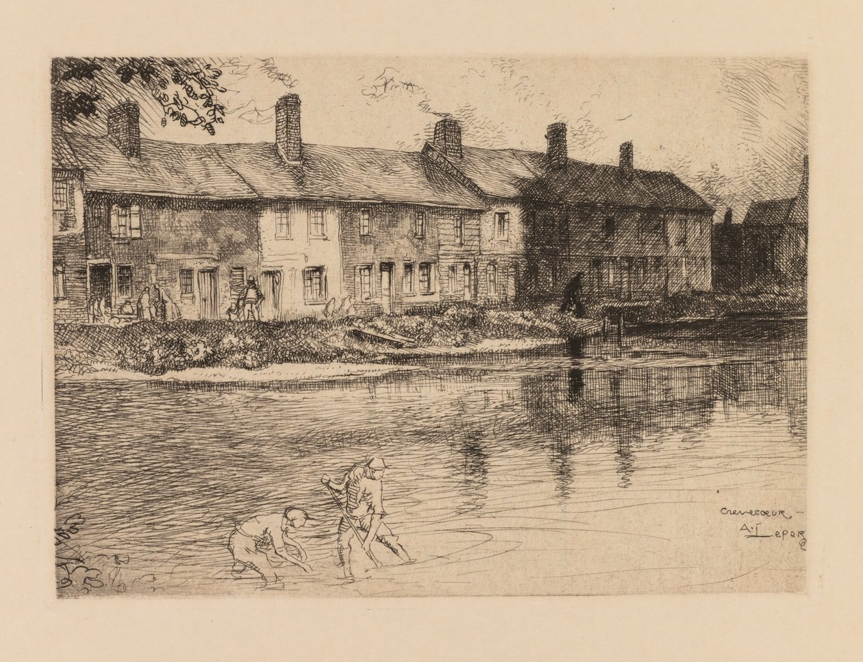 Auguste Lepère: The Pond in the Meadow at Crèvecœur (Picardie) by Auguste Louis Lepère