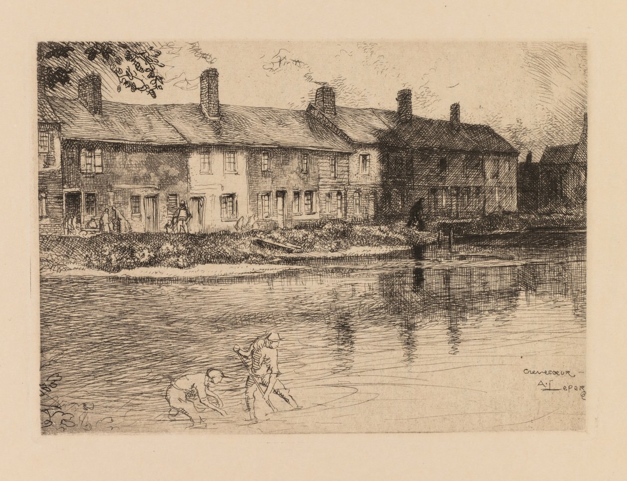 Auguste Lepère: The Pond of the Meadow at Crèvecoeur, Picardie by Auguste Louis Lepère