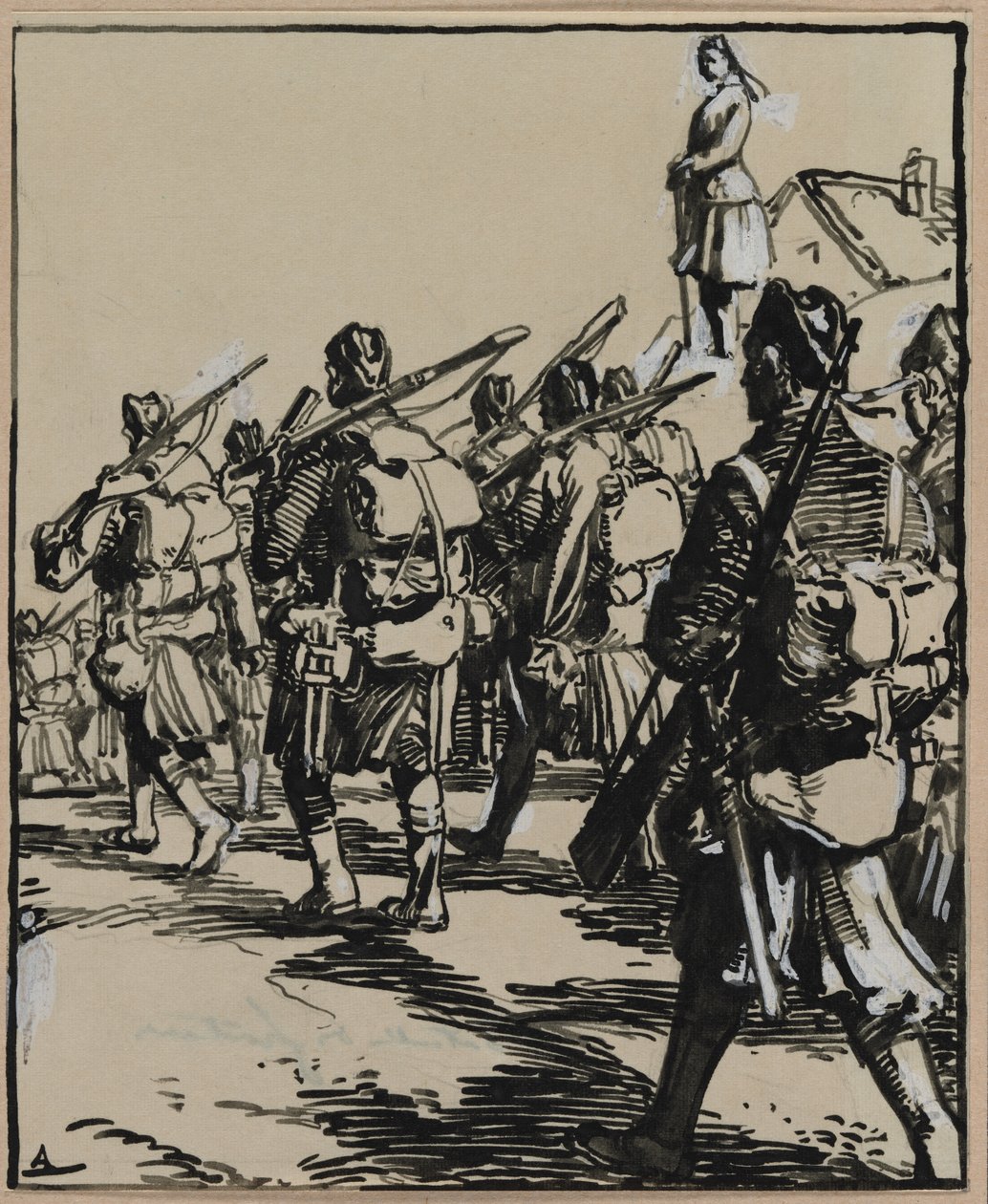 Battle of the Frontiers: Group of British Soldiers by Auguste Louis Lepère