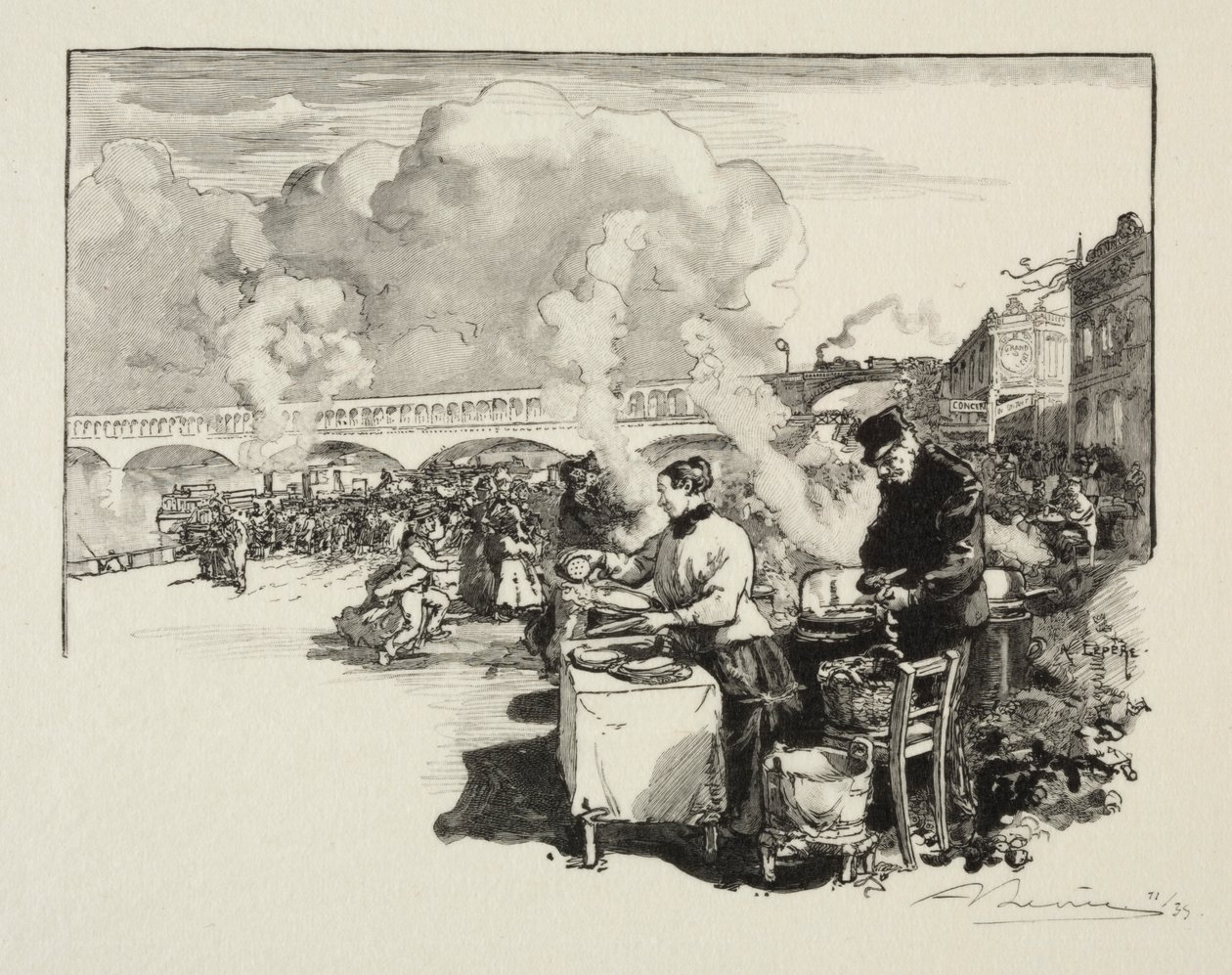 Debarcadère des bateaux-omnibus by Auguste Louis Lepère