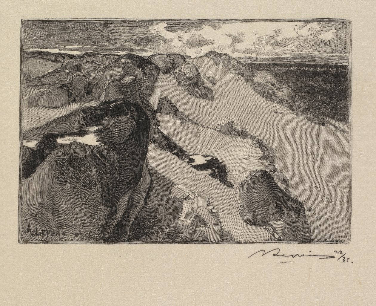Fontainebleau Forest: Arbonne, Le Gros Sablon by Auguste Louis Lepère