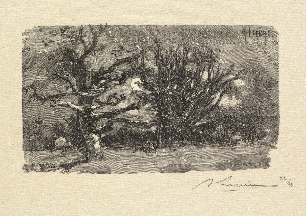 Fontainebleau Forest: Au dormoir de Lantara, 1890 by Auguste Louis Lepère