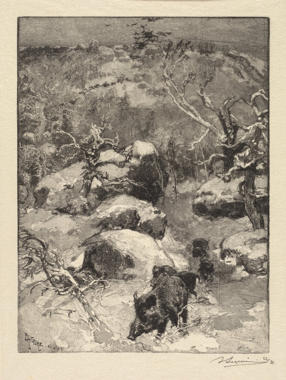 Fontainebleau Forest: Cuvier-Châtillon Cliff by Auguste Louis Lepère