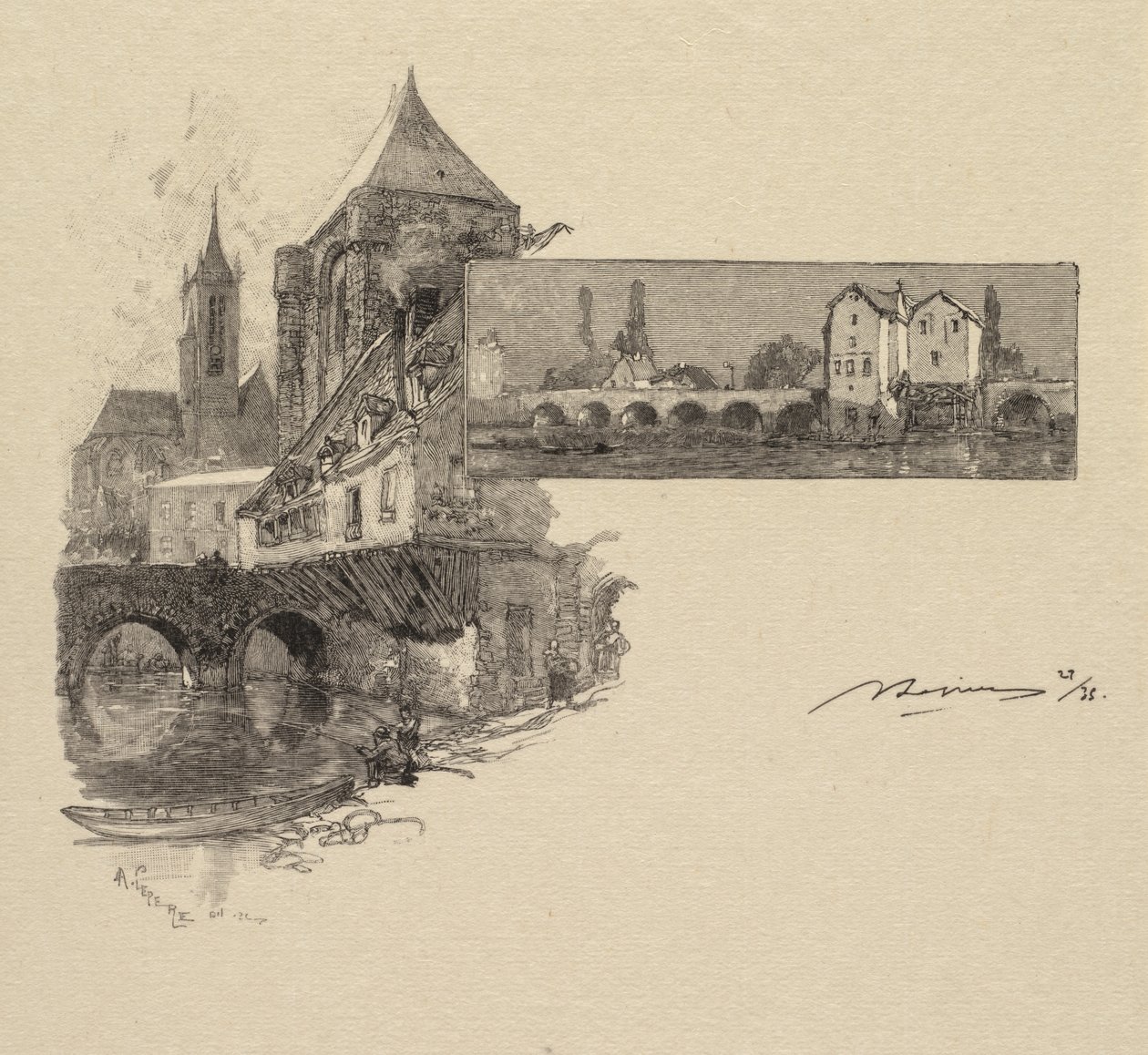 Fontainebleau Forest: Moret, the Wood-Mill by Auguste Louis Lepère