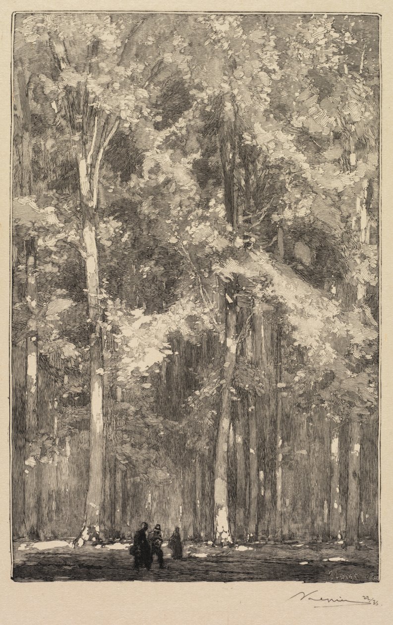 Fontainebleau Forest: Morning, Crossroads of the Route of the Forts de Marlotte by Auguste Louis Lepère