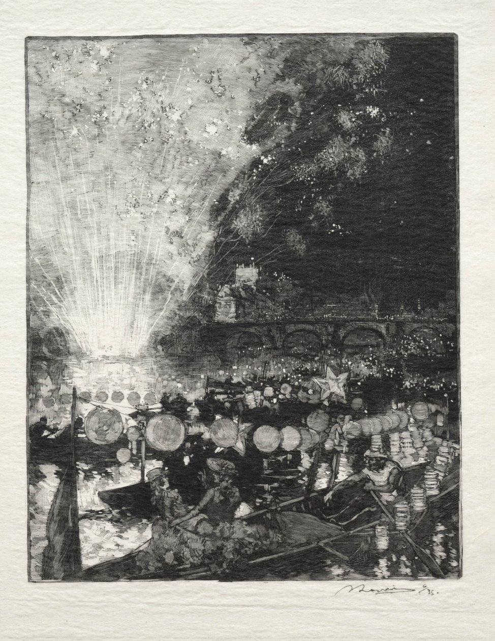 Venetian Festival by Auguste Louis Lepère