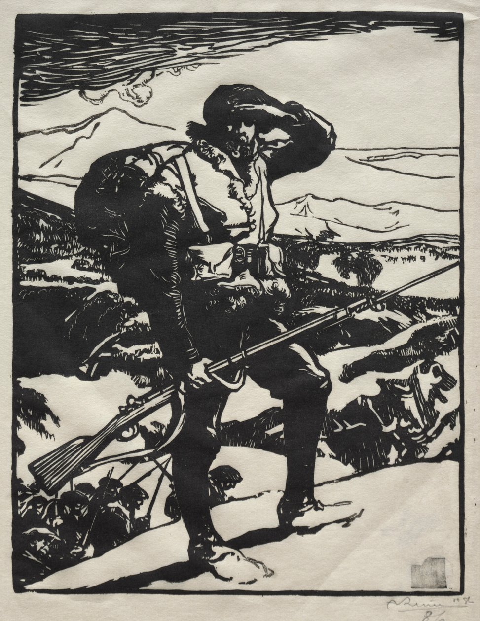 Histoire de la Guerre: Chaseur Alpin by Auguste Louis Lepère