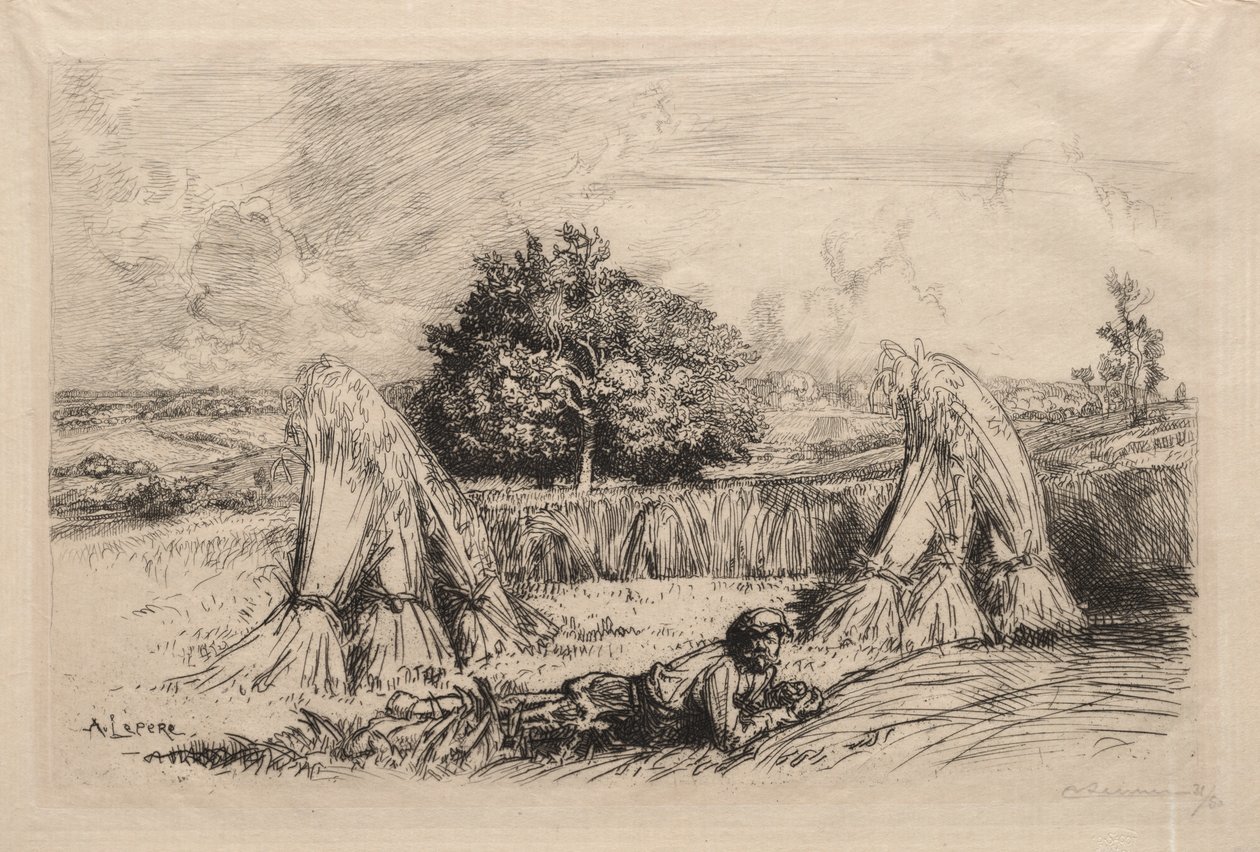 Sheaves of Rye, Crèvecoeur by Auguste Louis Lepère