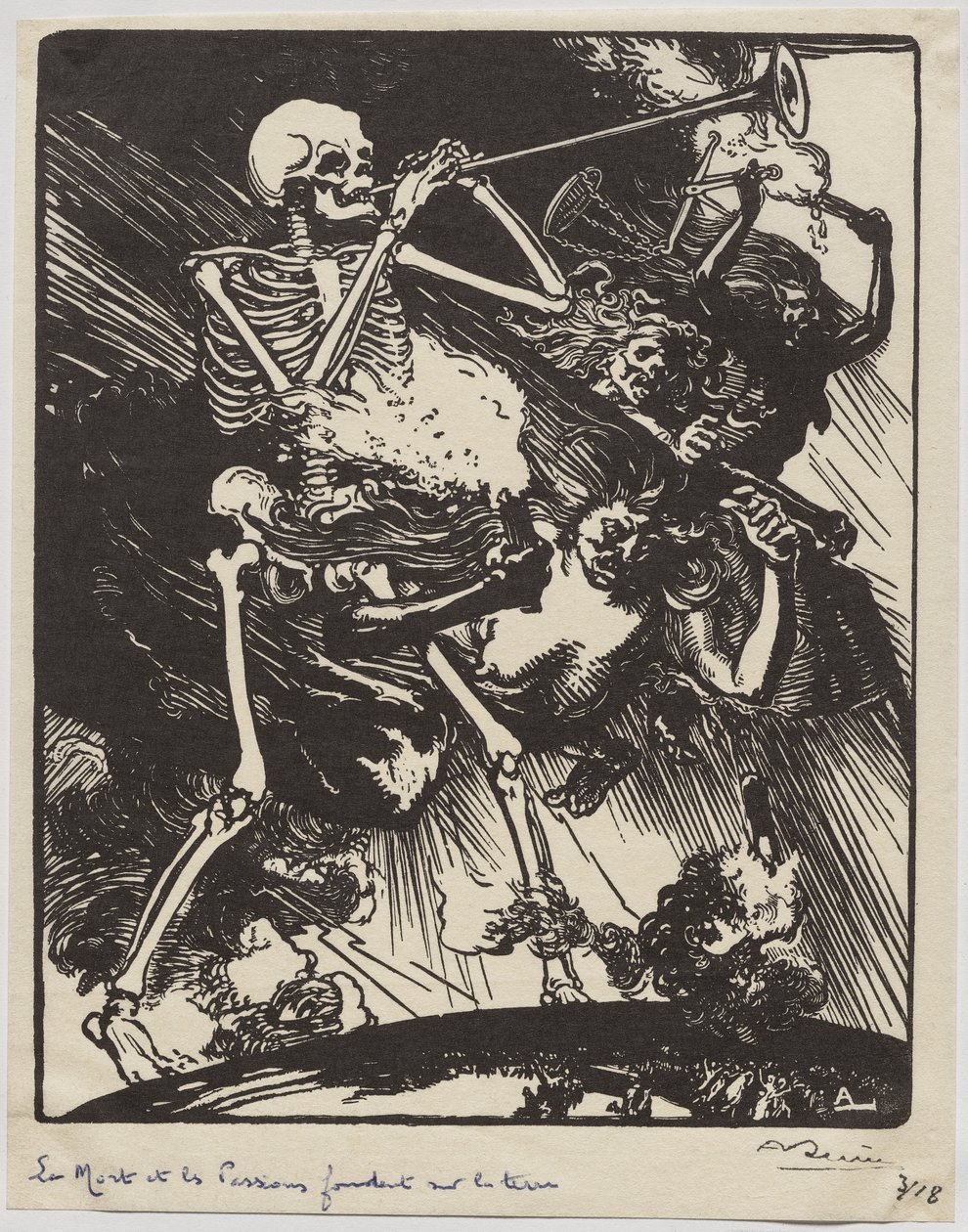 Death and Passions Descending on Earth by Auguste Louis Lepère