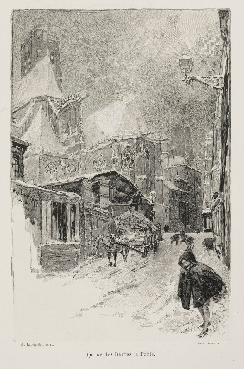 La Rue des Barres, Paris by Auguste Louis Lepère