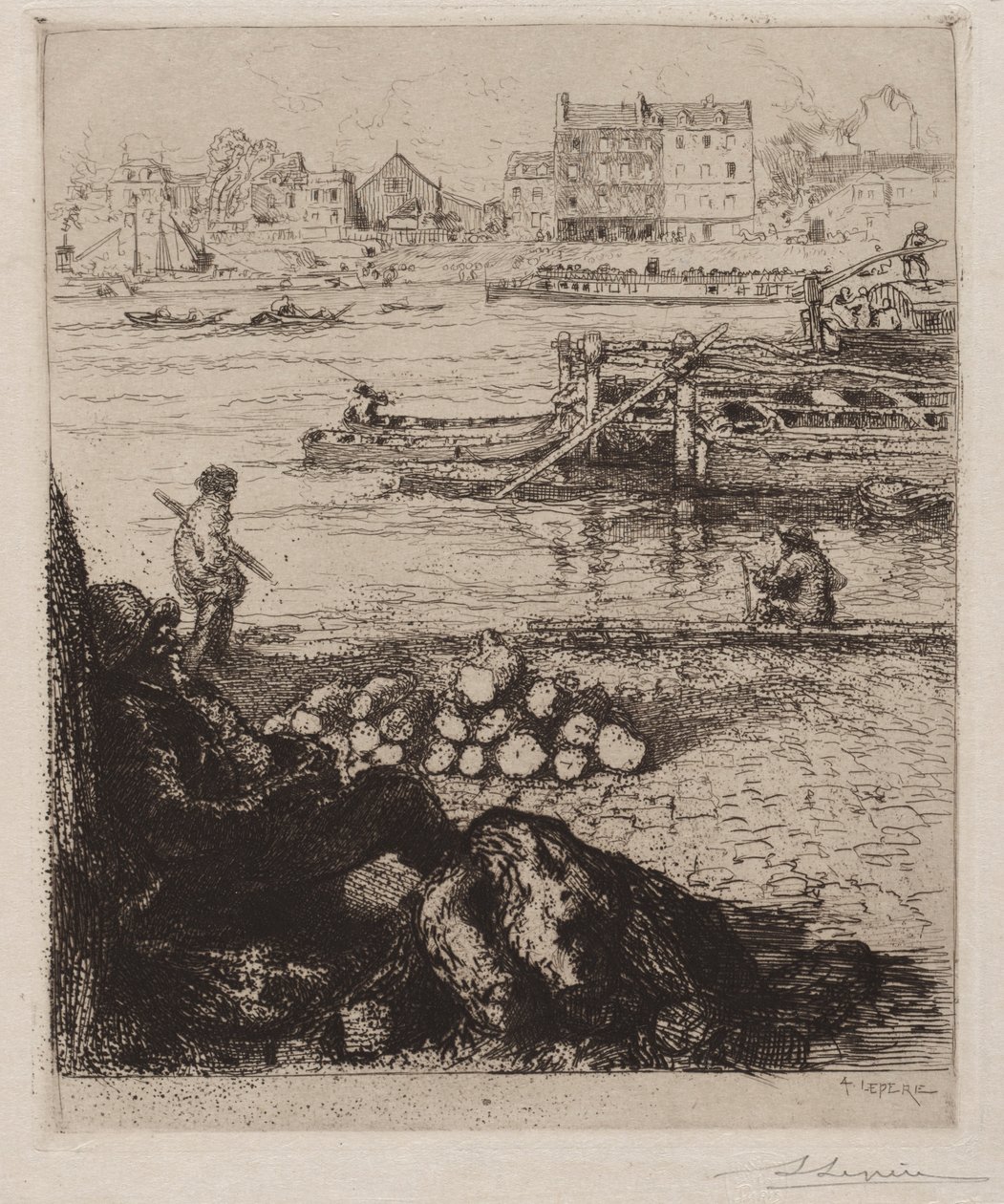 Le Débardeur: Quai de la Gare, 1894 by Auguste Louis Lepère