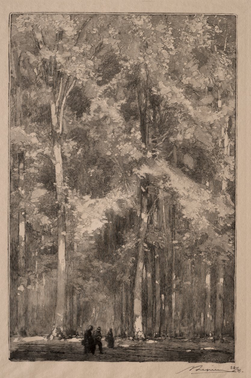 Le Matin, Carrefour des Forts Marlotte by Auguste Louis Lepère