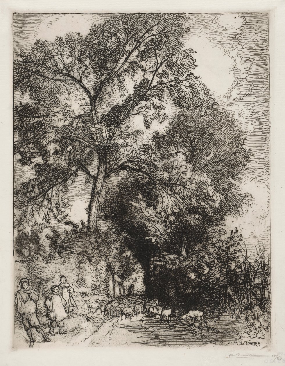 Le Retour du Troupeau, Crèvecoeur by Auguste Louis Lepère
