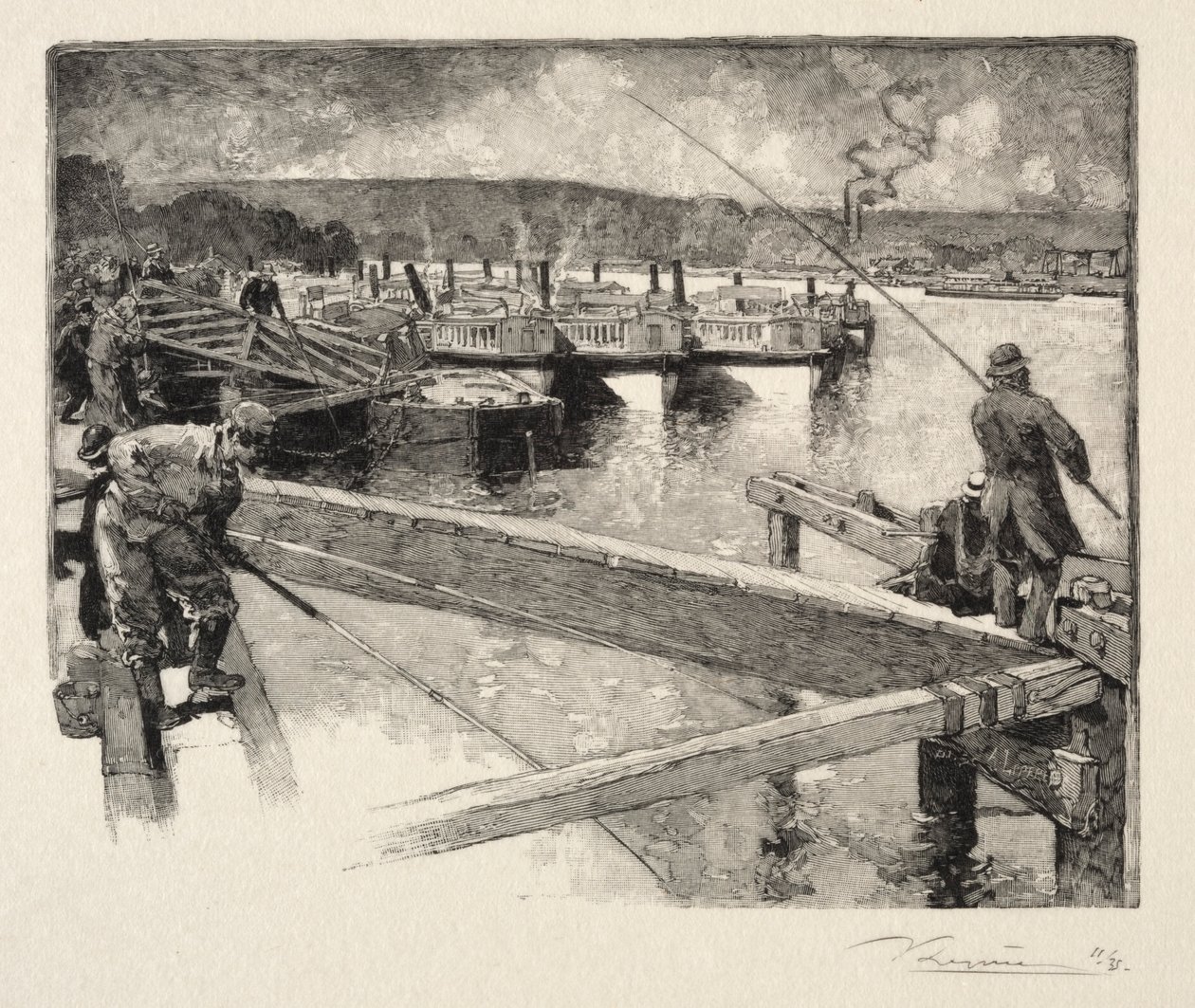Le Garage des Bateaux-Omnibus by Auguste Louis Lepère