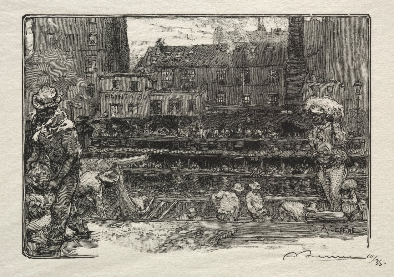 The Plaster Unloaders by Auguste Louis Lepère
