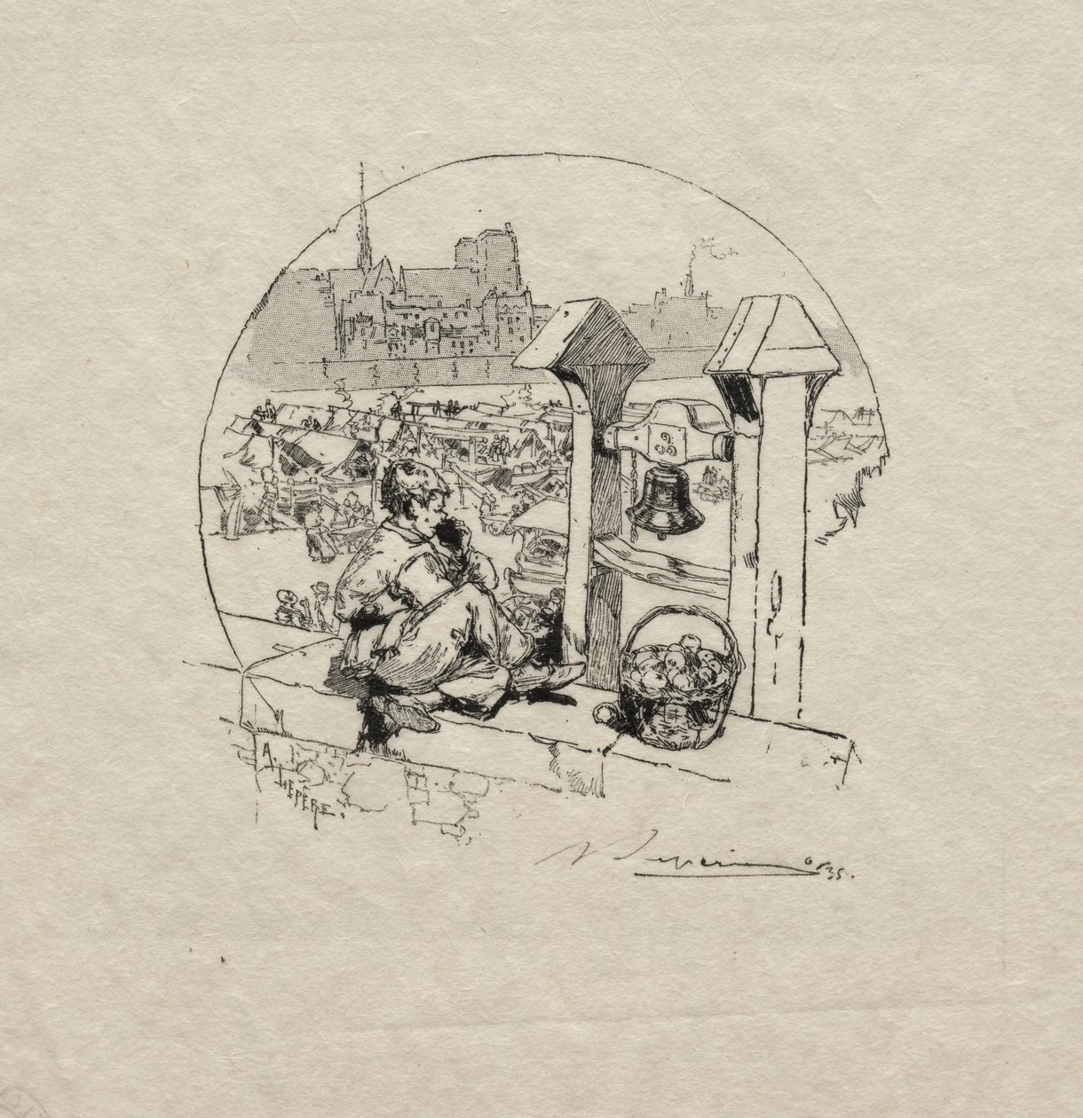 Apple Market, No. 2 by Auguste Louis Lepère