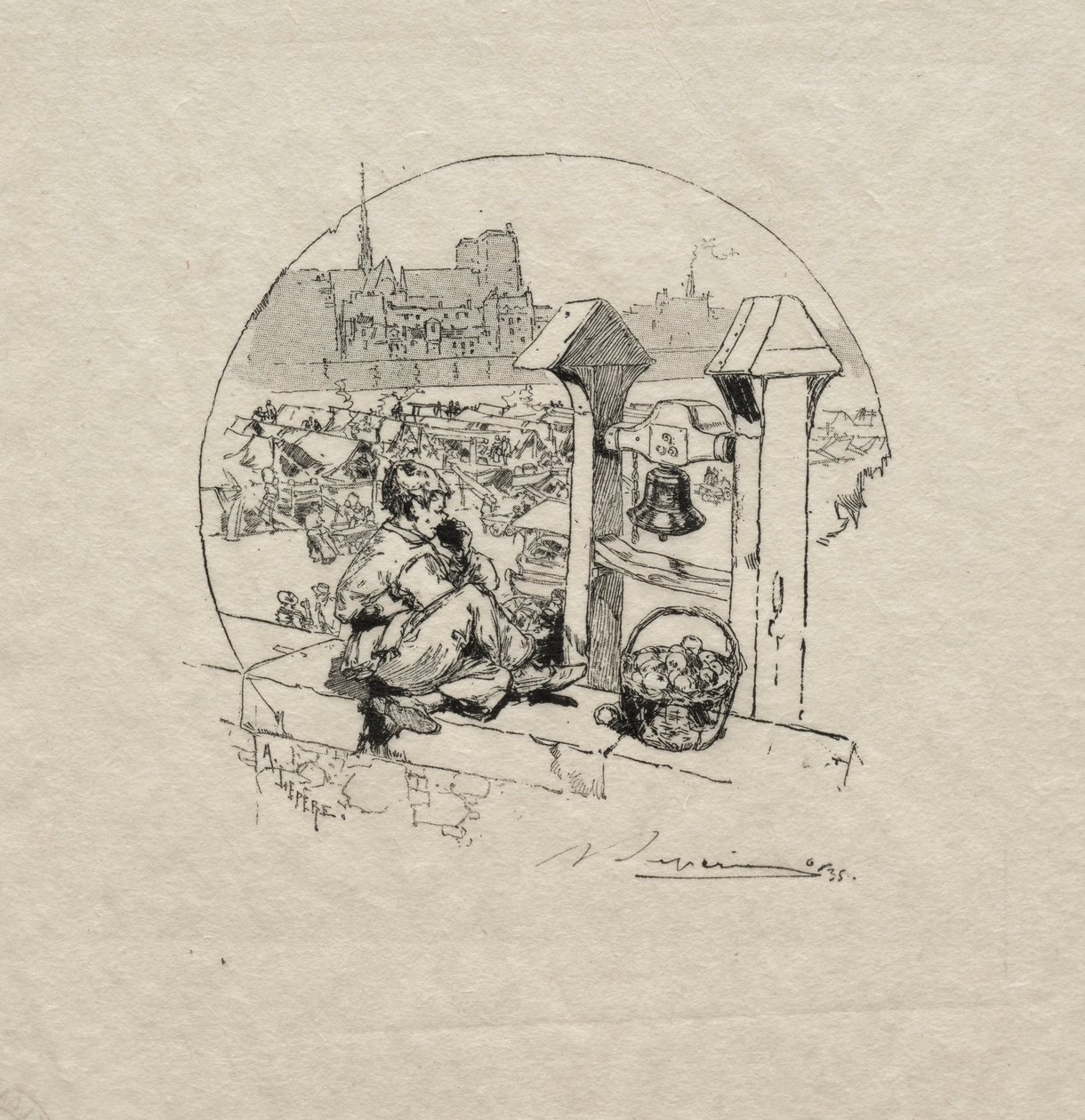 Apple Market, No. 2 by Auguste Louis Lepère