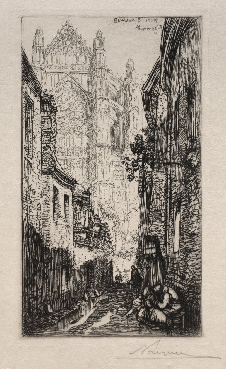 Narrow Street, Beauvais by Auguste Louis Lepère