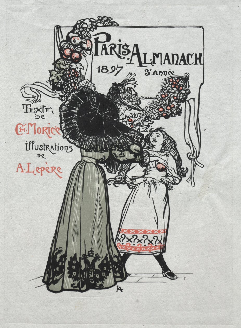 Paris Almanac, 1897: Cover by Auguste Louis Lepère