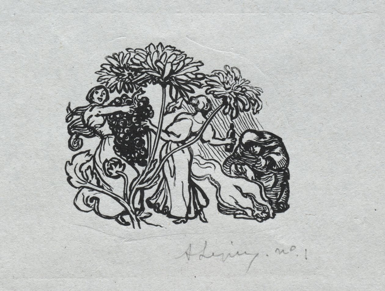 Paris Almanac, 1897: Tail-piece, Autumn by Auguste Louis Lepère