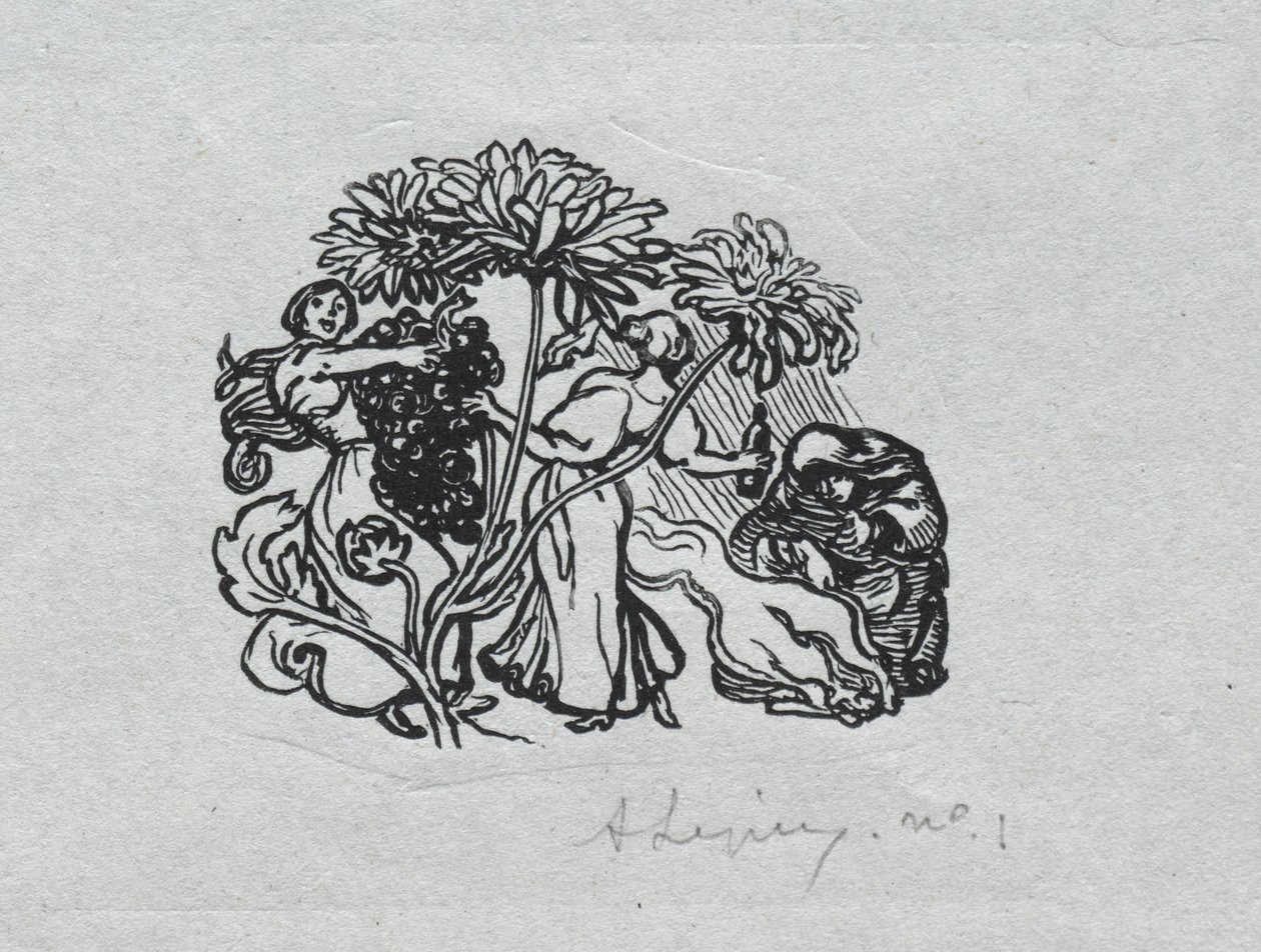 Paris Almanac, 1897: Tail-piece, Autumn, 1897 by Auguste Louis Lepère