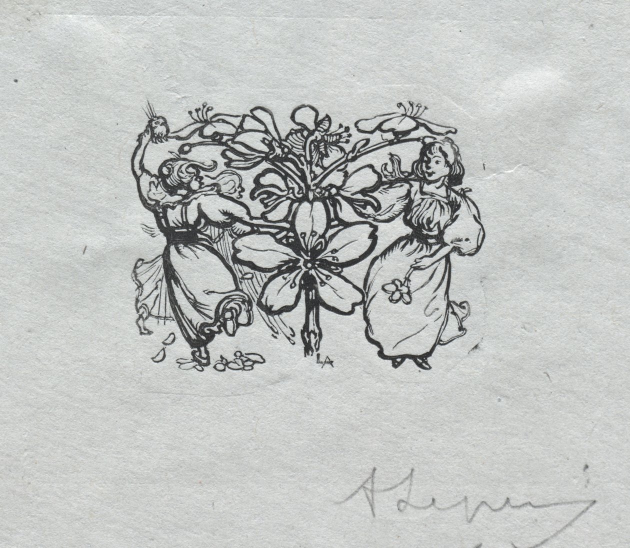 Paris Almanac, 1897: Tail-piece, Spring by Auguste Louis Lepère