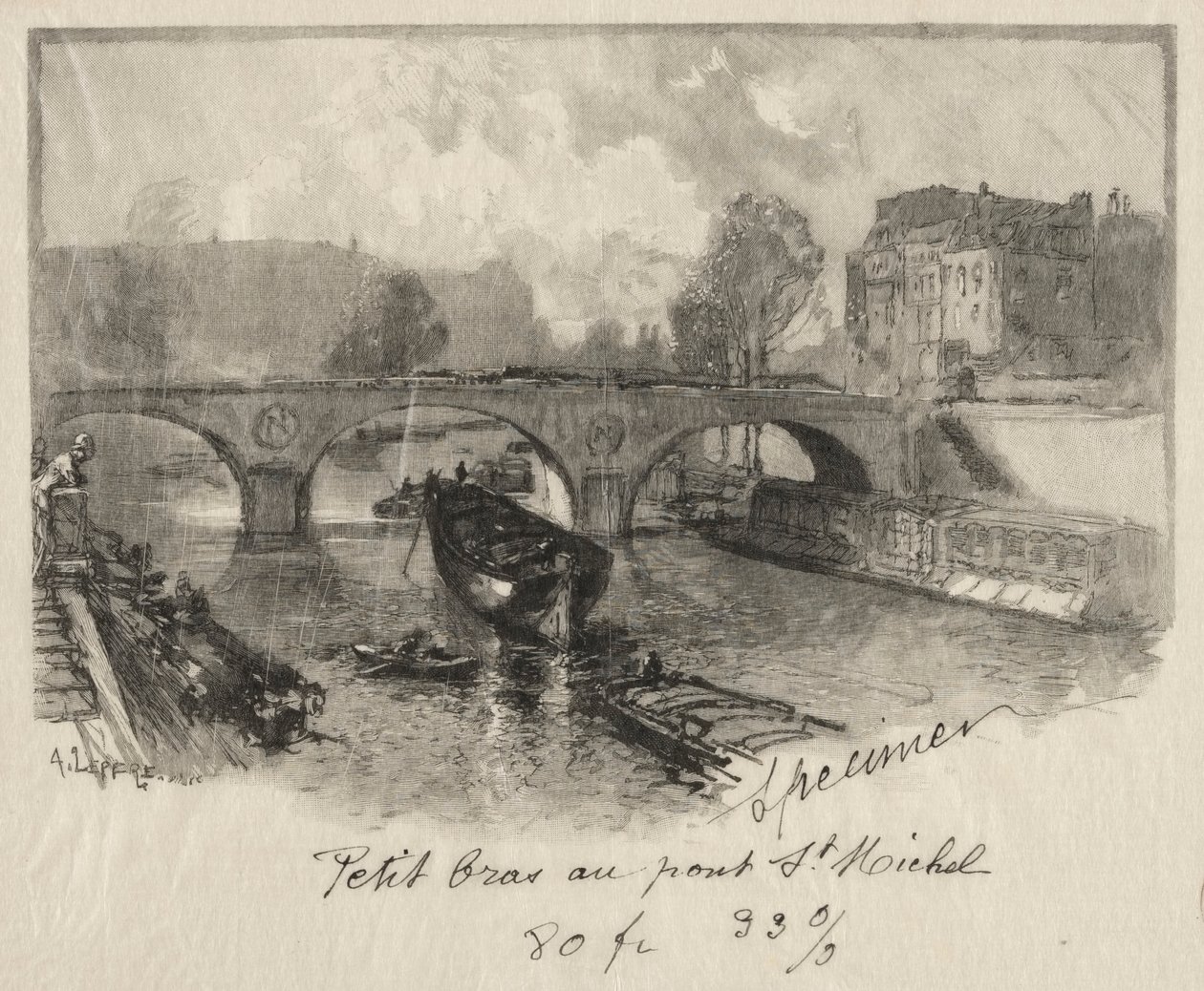 Petit bras au Pont St. Michel by Auguste Louis Lepère