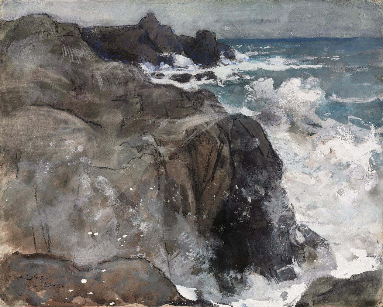 Storm on the Island of Yeu by Auguste Louis Lepère