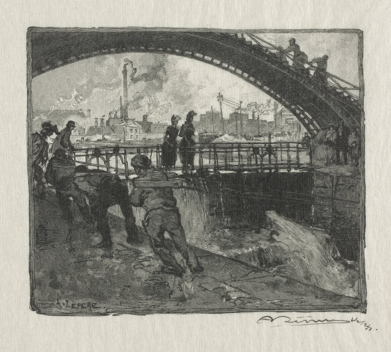 The Lock of the St. Martin Canal by Auguste Louis Lepère
