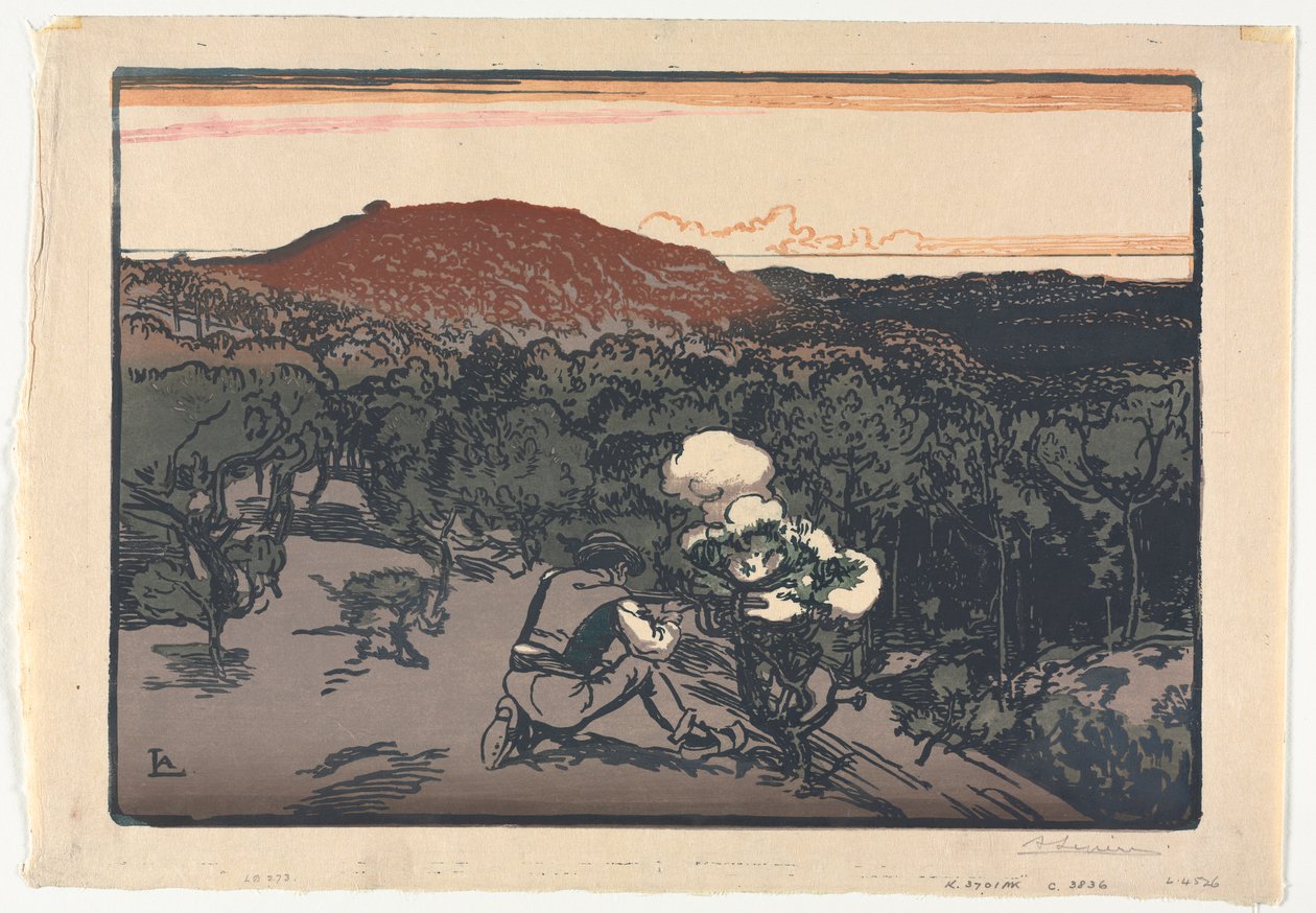 The Poacher, Dunes of Saint Jean de Mont by Auguste Louis Lepère
