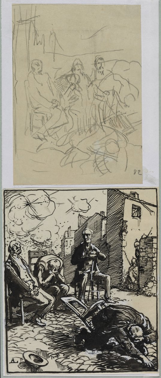 Three Seated Hostages by Auguste Louis Lepère