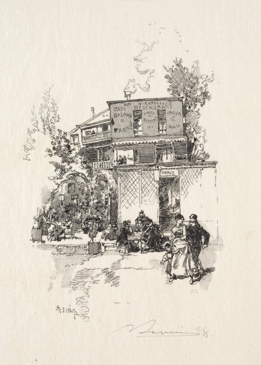 A Tavern by Auguste Louis Lepère