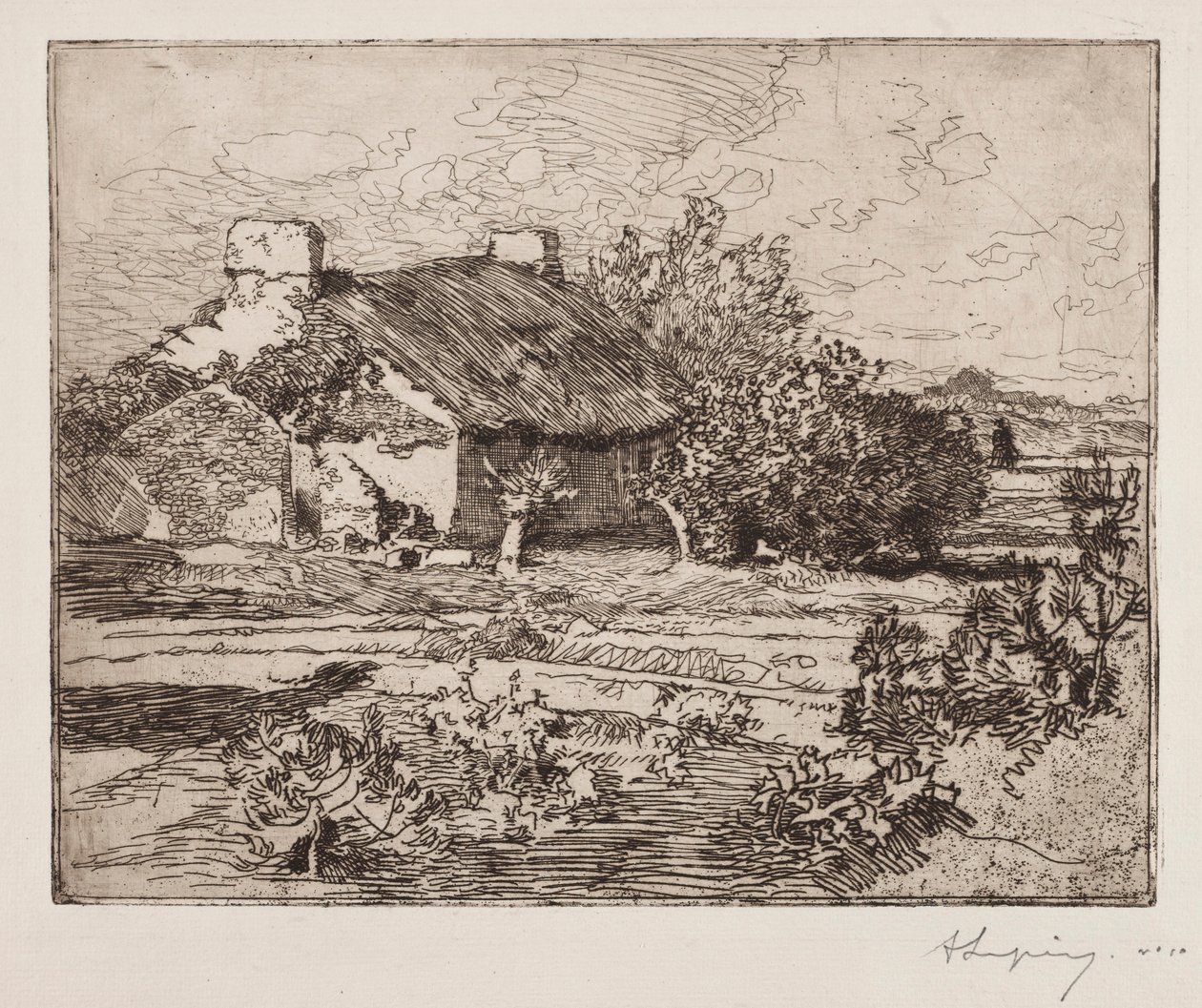 Old Bourrine, House of the Marsh, Vendée, 1892 by Auguste Louis Lepère