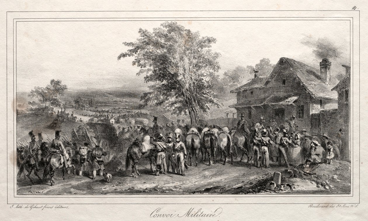Album pour 1831: Convoi militaire by Auguste Raffet