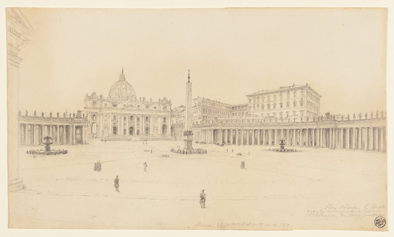 View of St. Peter’s Square, Rome by Auguste Raffet