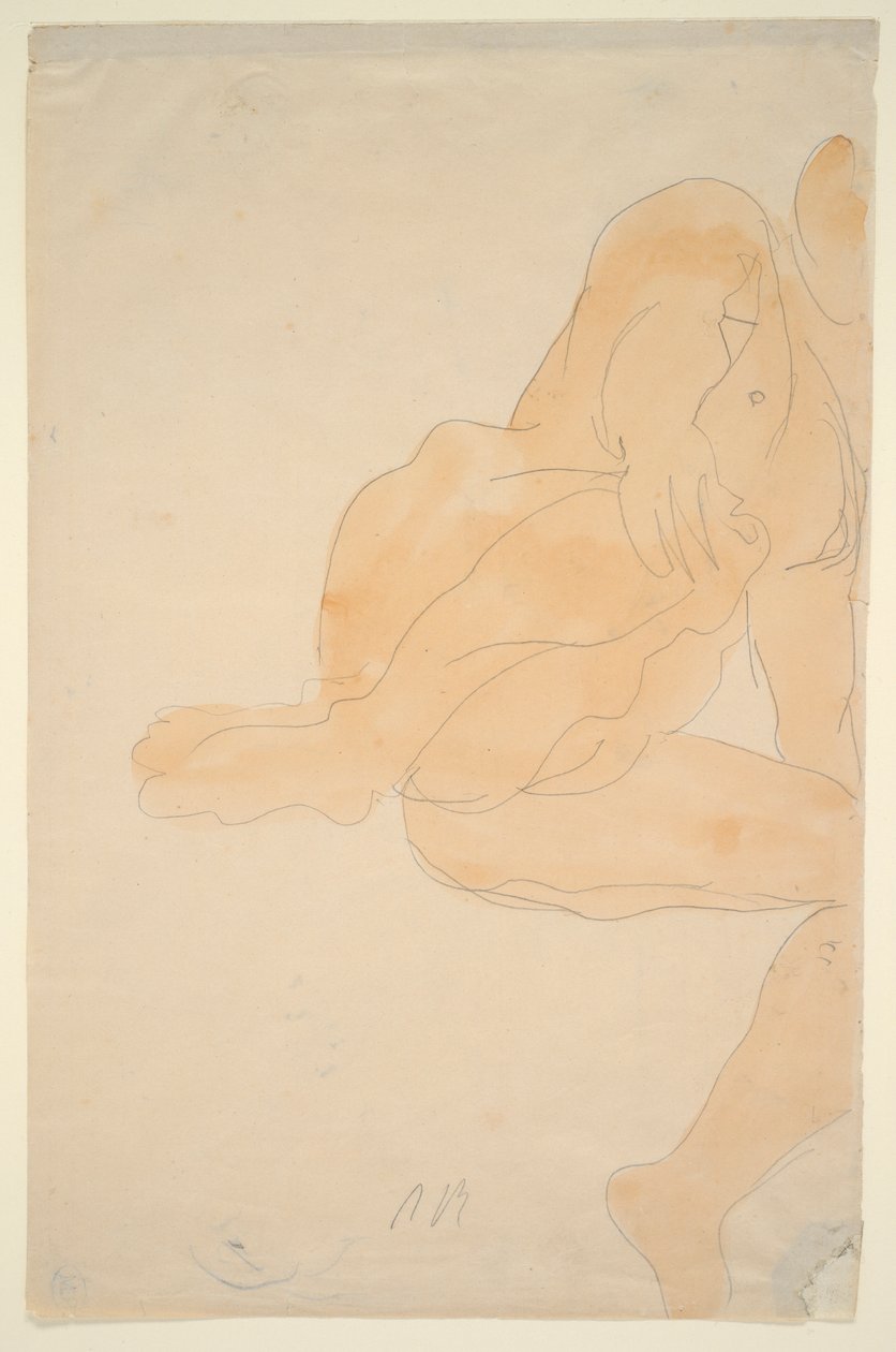 Nude Sitting, Knee Raised by Auguste Rodin