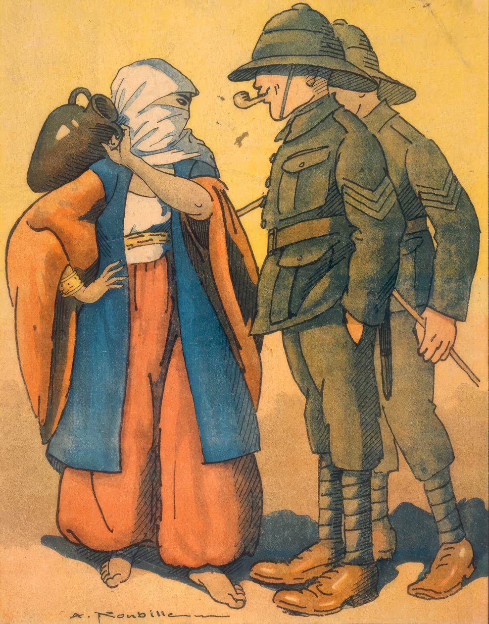 World War I / Middle East / Caricature / La Baionnette by Auguste Roubille