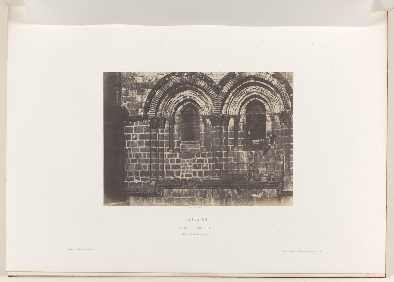 Detail of the Facade of the Church of the Holy Sepulchre, Jerusalem by Auguste Salzmann