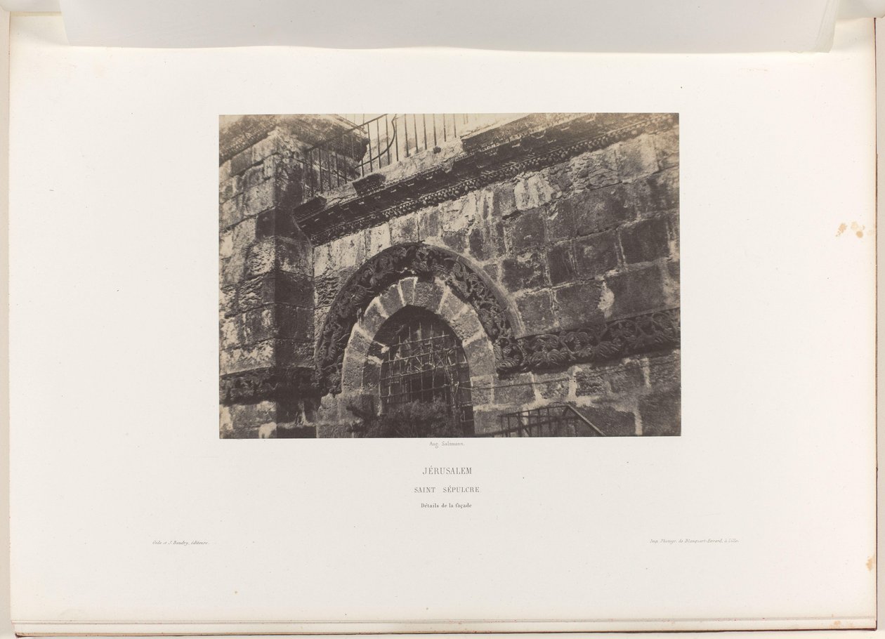 Detail of a Window of the Church of the Holy Sepulchre, Jerusalem by Auguste Salzmann